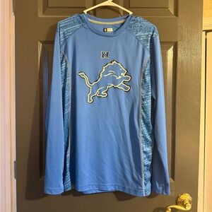 Detroit Lions Men’s Long Sleeve Shirt Blue Large